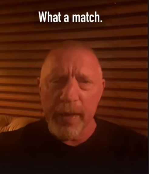 Boris Becker has been commentating on Wimbledon from his living room