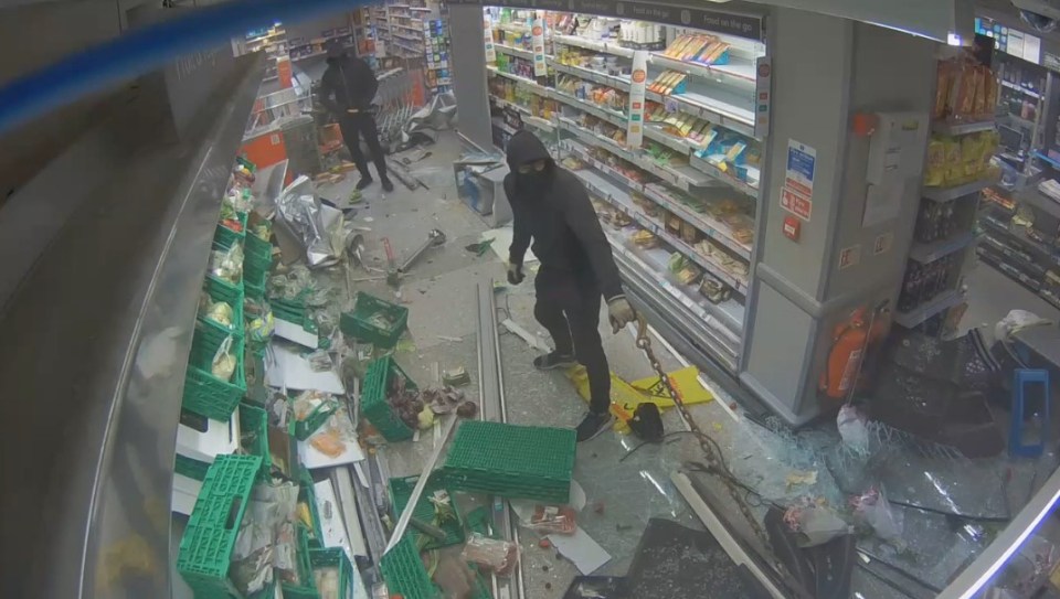 Masked raiders ransack a Co-op store in Poole, Dorset - one of many targeted