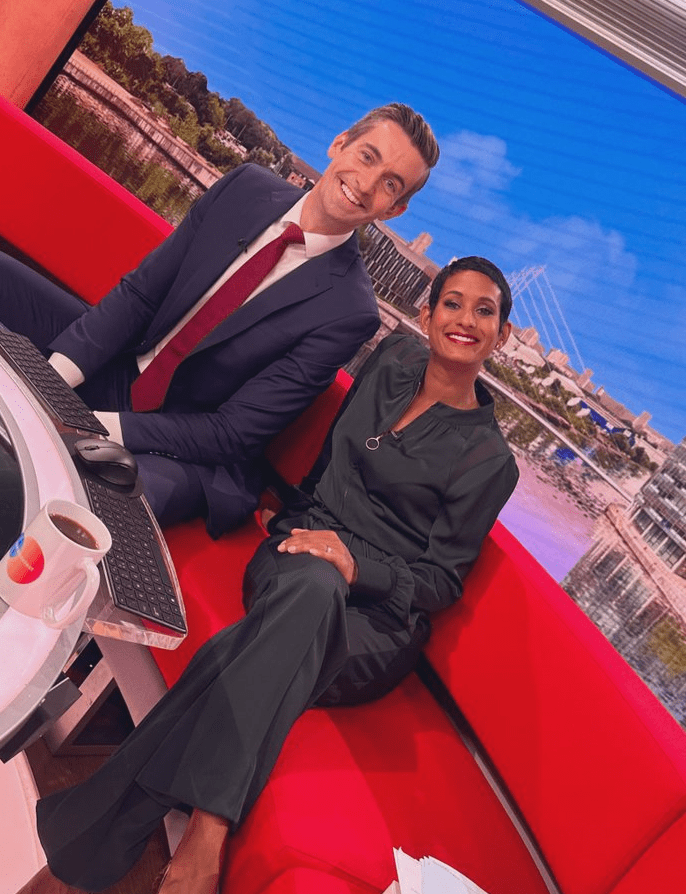 Naga Munchetty, who had been absent last week, was back on air and presented with Ben Thompson on BBC Two