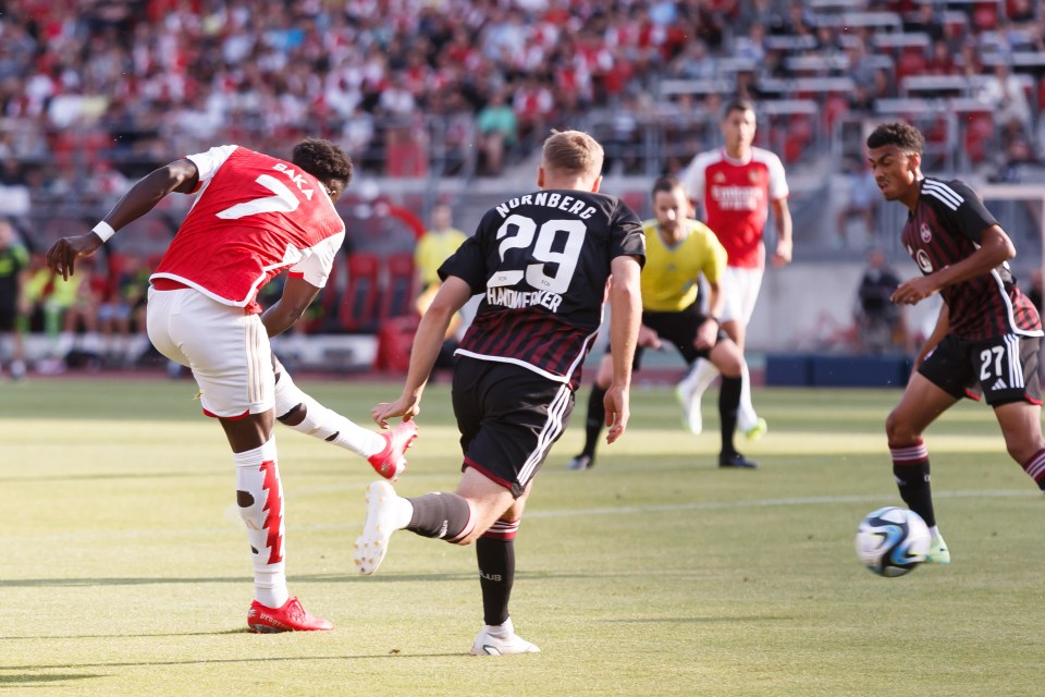 Bukayo Saka strikes Arsenal into the lead