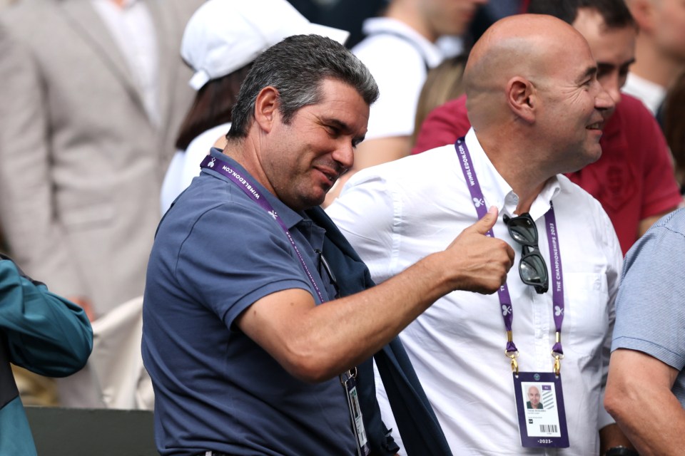 Carlos Alcaraz Gonzalez supporting his son at Wimbledon 2023 in London