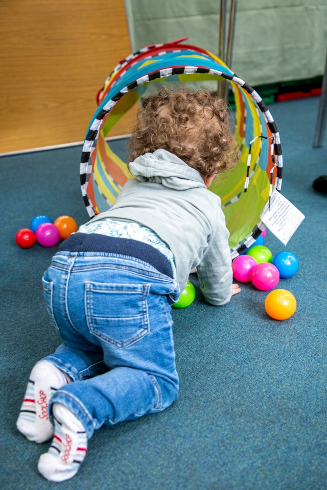 Children are able to have some fun in the play area with a range of different toys