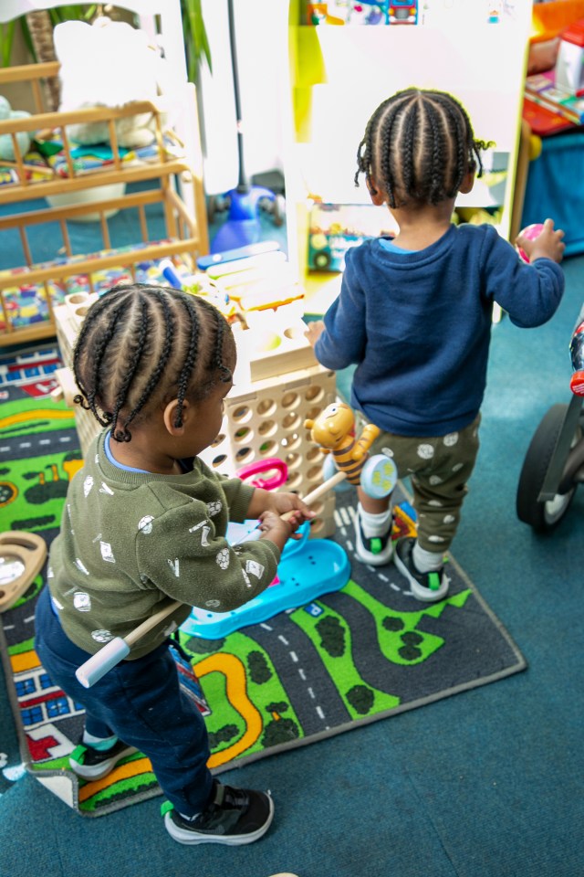 The colourful toys and books were a hit with the babies and toddlers