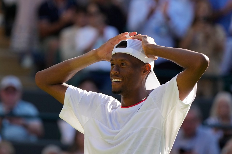 Christopher Eubanks was overcome with emotion as he celebrated his huge scalp