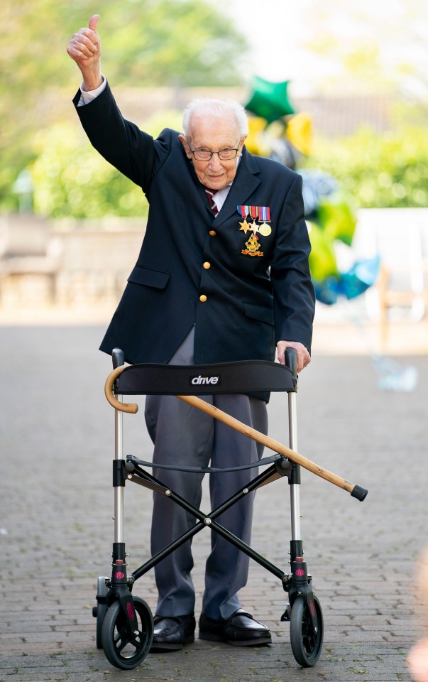 Capt Tom lifted spirits during Covid by walking in his Bedfordshire garden in the run-up to his 100th   birthday