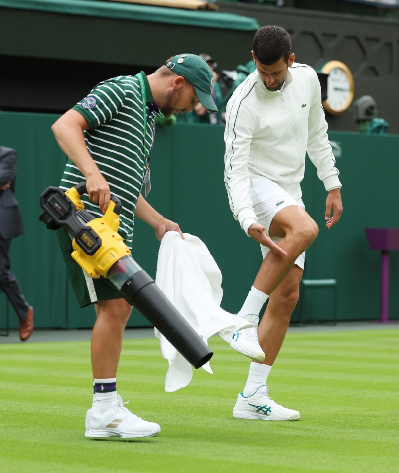 Novak Djokovic's match had to be suspended due to the rain