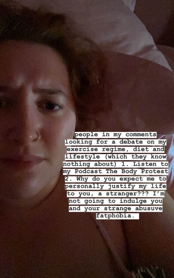 Honey has previously been forced to hit back at trolls bombarding her with 'strange abusive fatphobia'