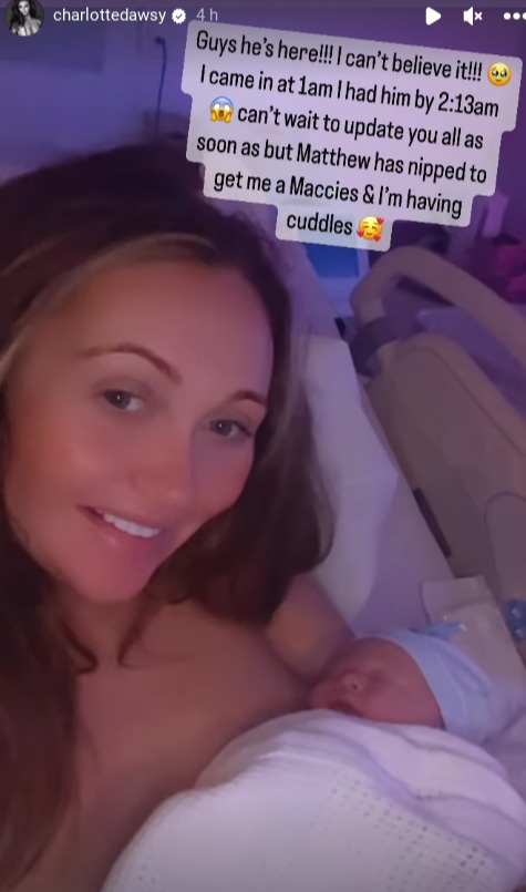 Charlotte Dawson has given birth to her son