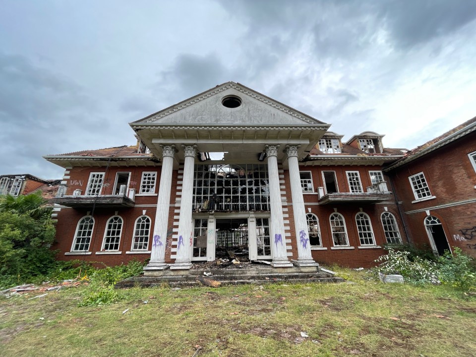 Part of the mansion's roof was destroyed in the fire