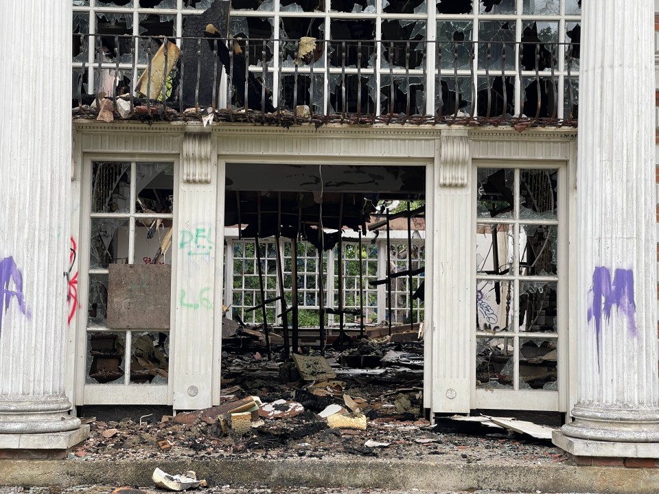 The ground floor of the three-storey home was completely wrecked