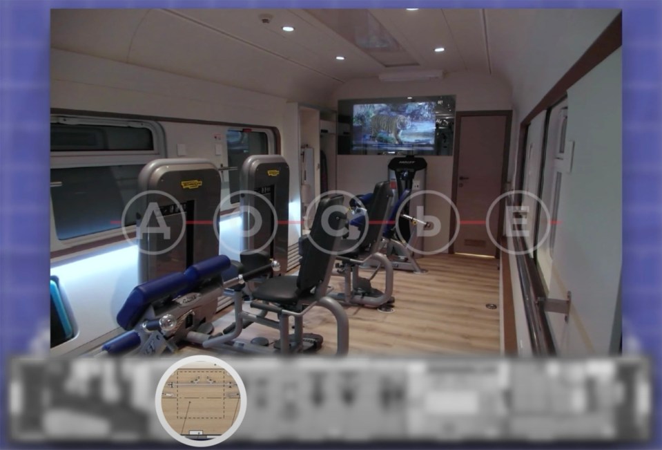 A gym is also inside the bulletproof train