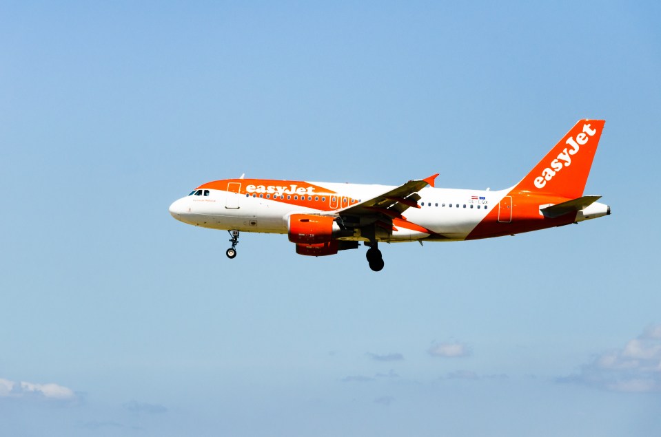 Barcelona, Spain; April 27, 2019: Airbus A319 airplane of the airline easyJet Europe, landing at Josep Tarradellas airport in Barcelona-El Prat