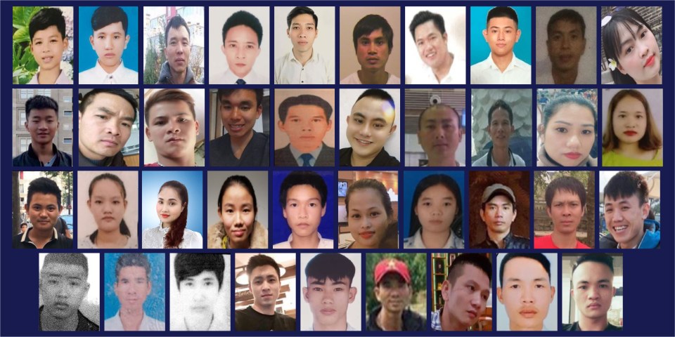 The 39 victims pictured