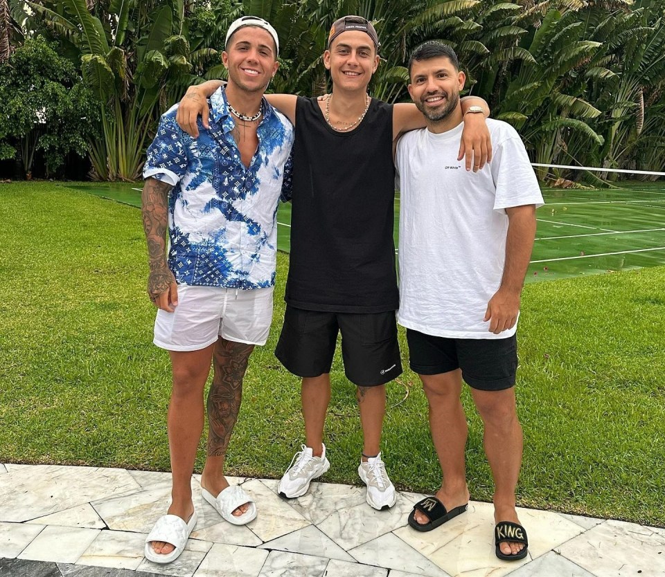 Fernandez, left, is friends with Dybala, centre