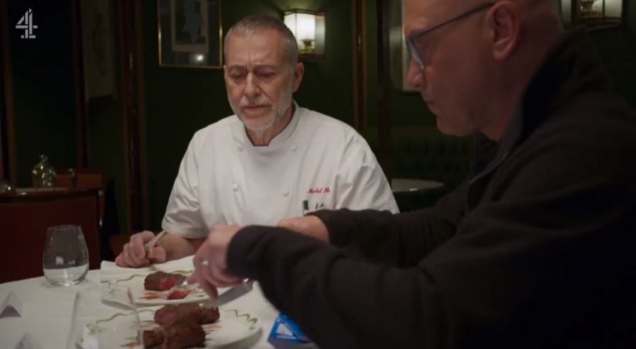 Chef Michel Roux Jr and Gregg tuck in to Toddler Tartare on the C4 programme