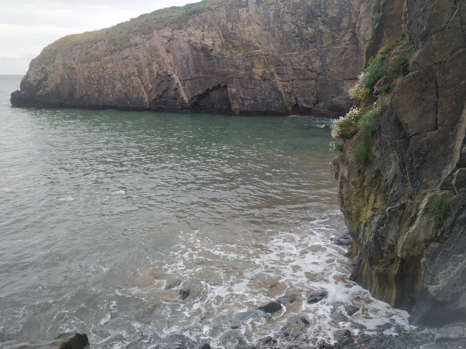 The beach is cut off when the tide come sin