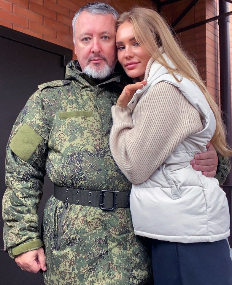 Former commander Girkin with wife Miroslava Reginskaya