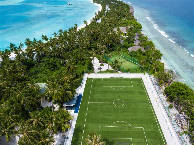 The friendly match took place on the world's most stunning football pitch