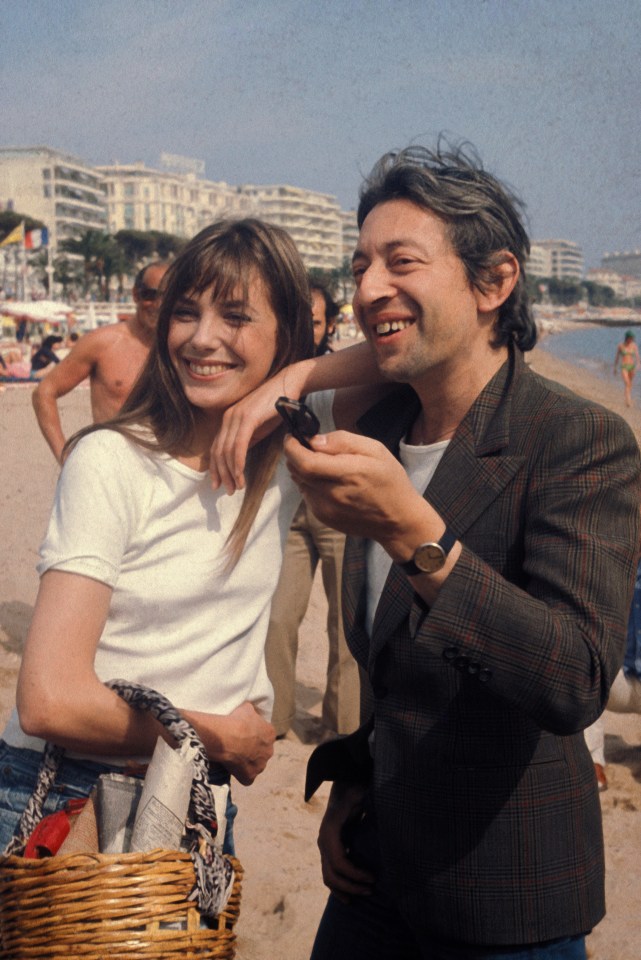 Pictured with Serge Gainsbourg at the Cannes in 1974