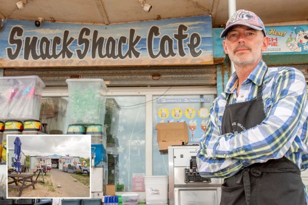 Cafe owners in Mablethorpe say they have lost business due to a BBC production crew filming Sherwood