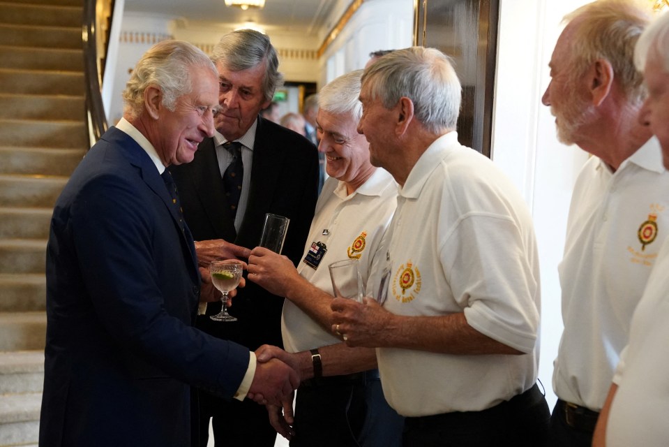 Yesterday the King joined former Royal Yacht Britannia crew for some rum