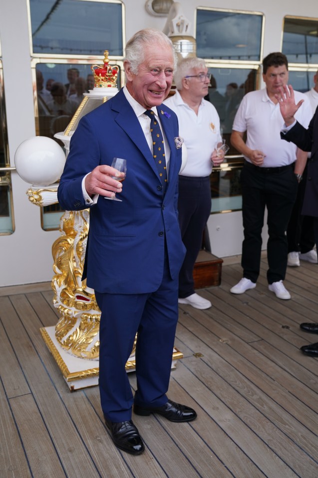 King Charles set foot on the royal yacht on Monday to commemorate its 25th year in Edinburgh