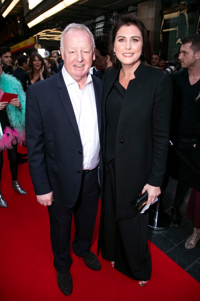 Les pictured with his current wife Claire Nicholson in 2019