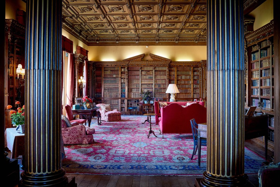 Meanwhile the drawing room boasts a huge library