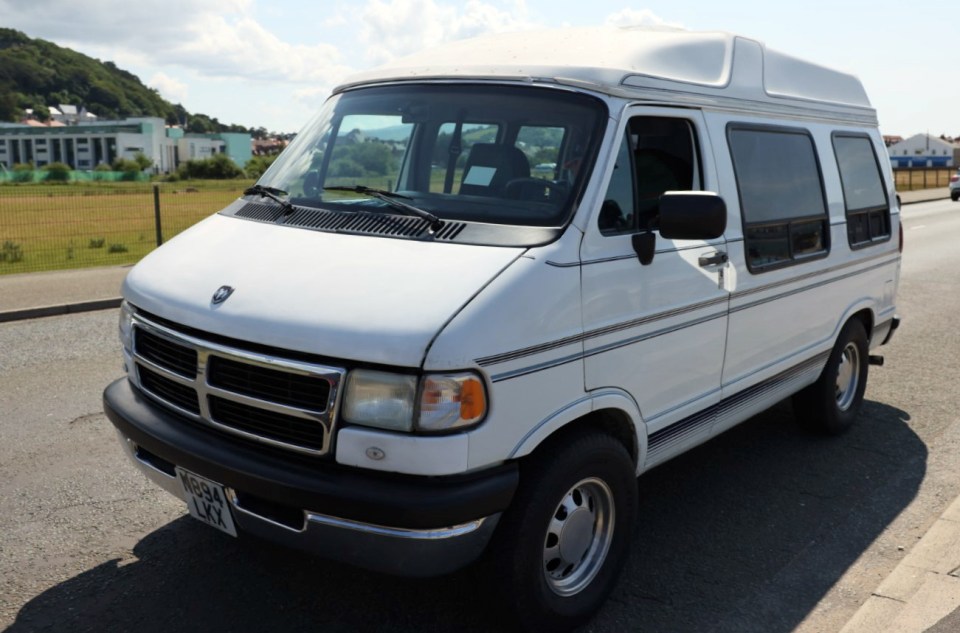 Mark had to sleep in his American Dodge van after driving to the holiday park