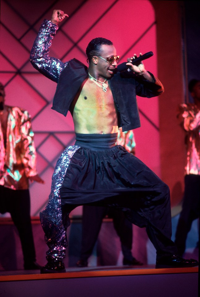 MC Hammer on stage in 1990, the year Forest won the League Cup