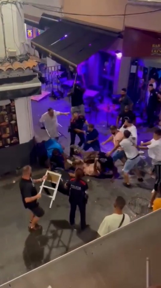 Drinkers battered each other with chairs and bottles