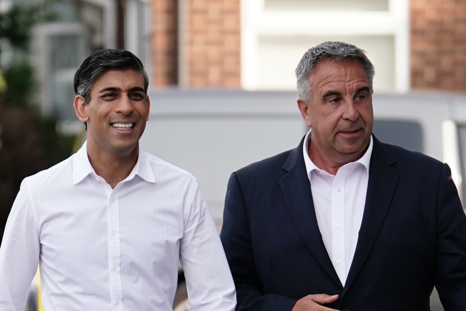 Prime Minister Rishi Sunak (left) and newly elected Conservative MP Steve Tuckwell