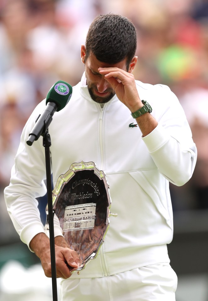 Novak Djokovic broke down in tears