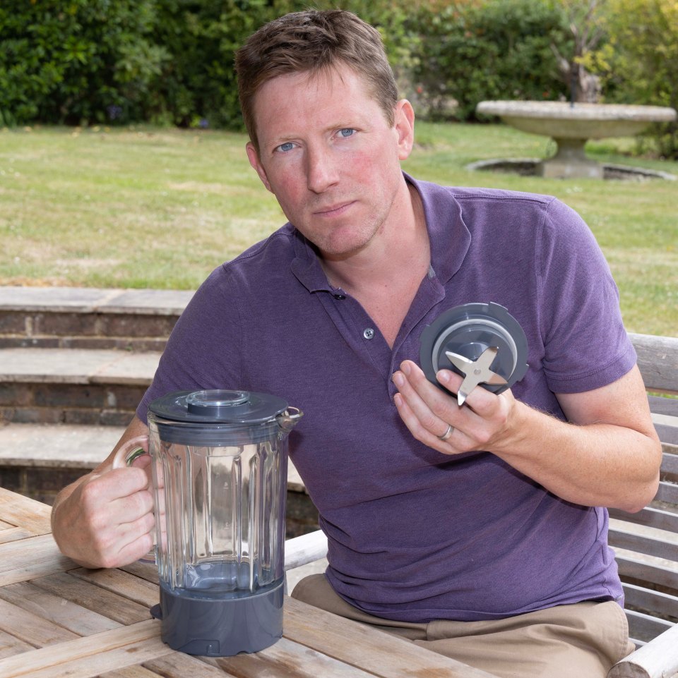 As of this month, suppliers have to make spare parts available for a number of key household appliances to help them last longer (pictured: Glenn Shoosmith who bought a £200 Kenwood blender which broke after eight years)