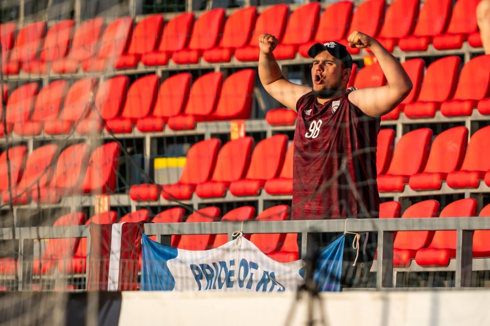 He was the only one of the club's supporters to make the trip to watch the team in the Conference league