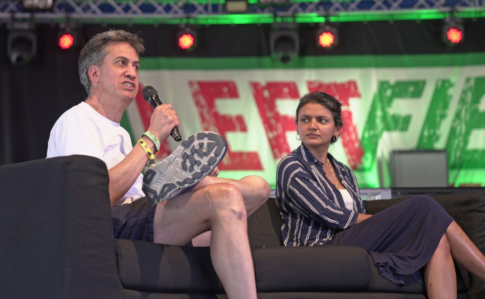 Shadow climate secretary Ed Miliband at Glastonbury