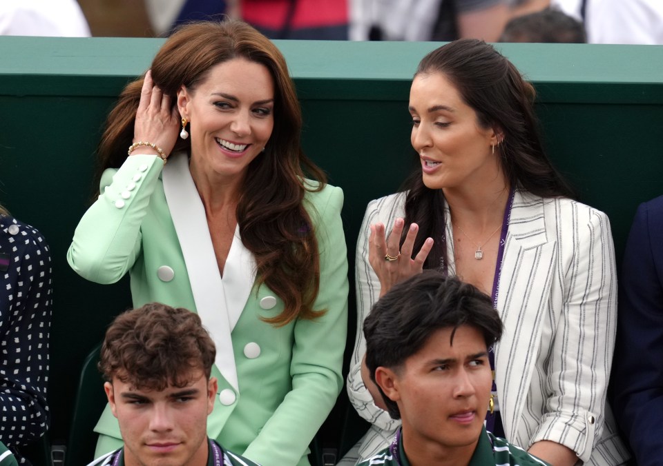 Kate sat with tennis star Laura Robson