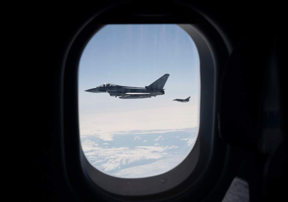 The jets were close enough to see the pilots’ names stencilled below their cockpits.