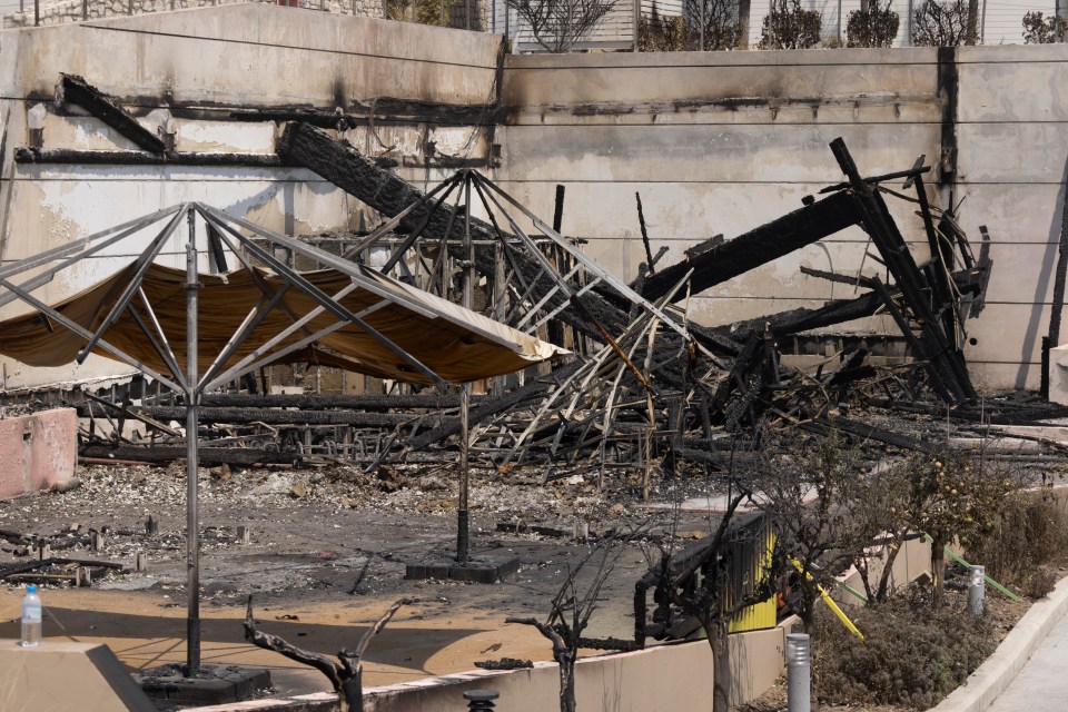 Several hotels were destroyed in the fire on the Greek island