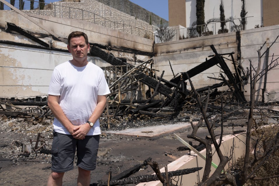 Sun man Paul Sims stands in what was once a kids' play area