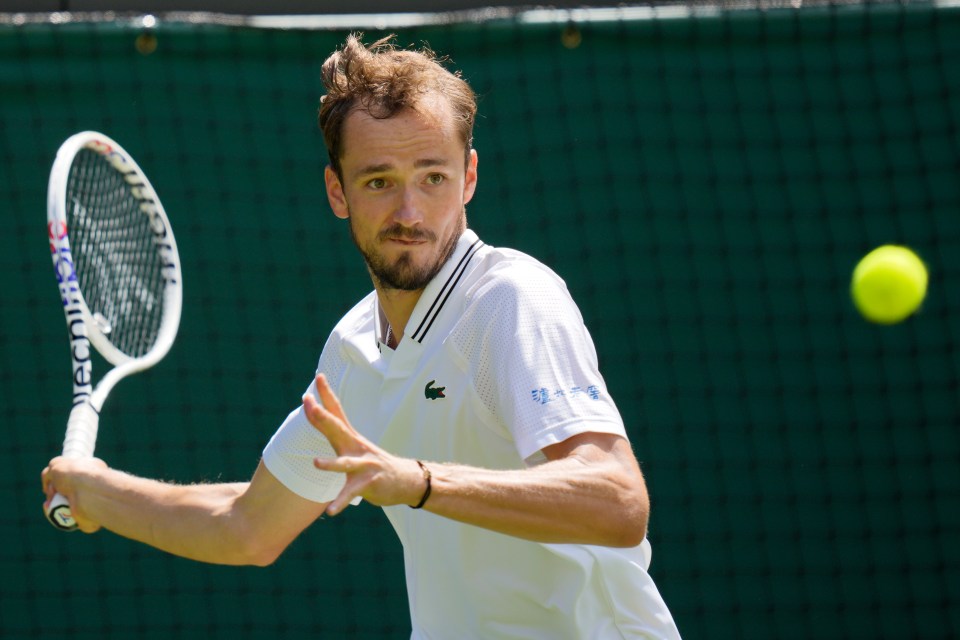 Russia’s Daniil Medvedev in action against Czech Republic’s Jiri Lehecka