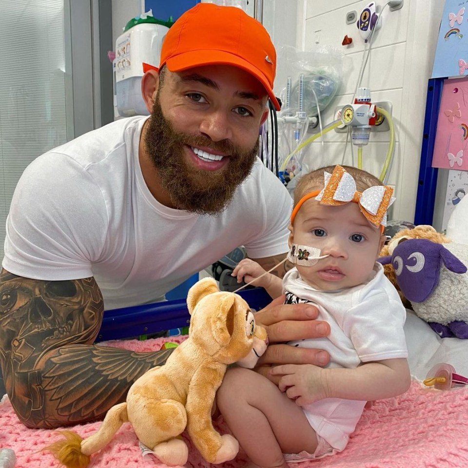 Ashley Cain with his daughter who died of a rare form of leukaemia