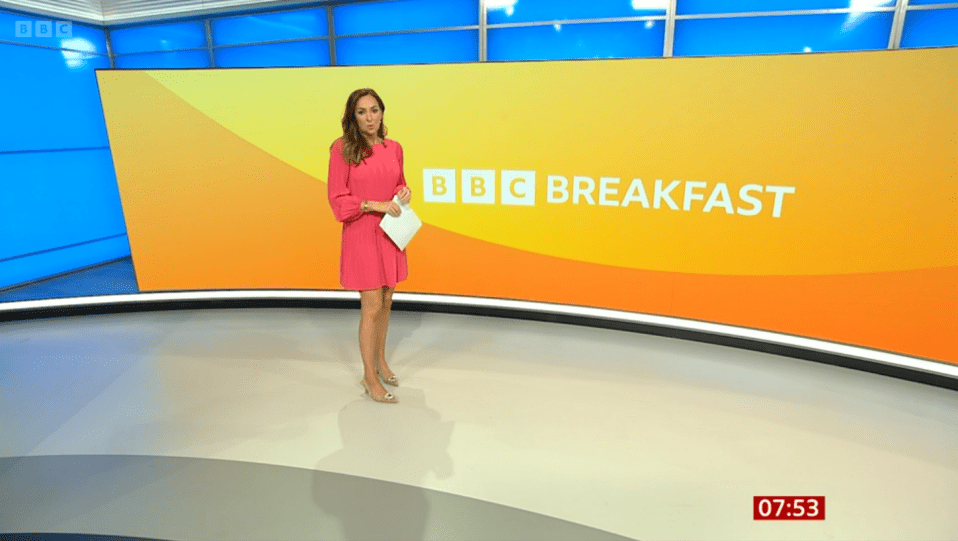 BBC Breakfast star Sally Nugent left fans gushing as she flashed her legs in a pink minidress