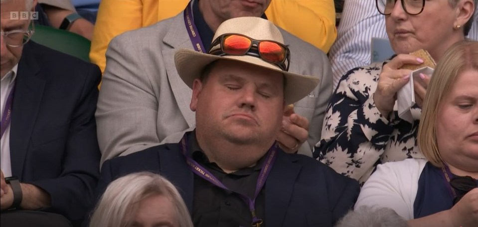 One spectator was seen falling asleep during the delay