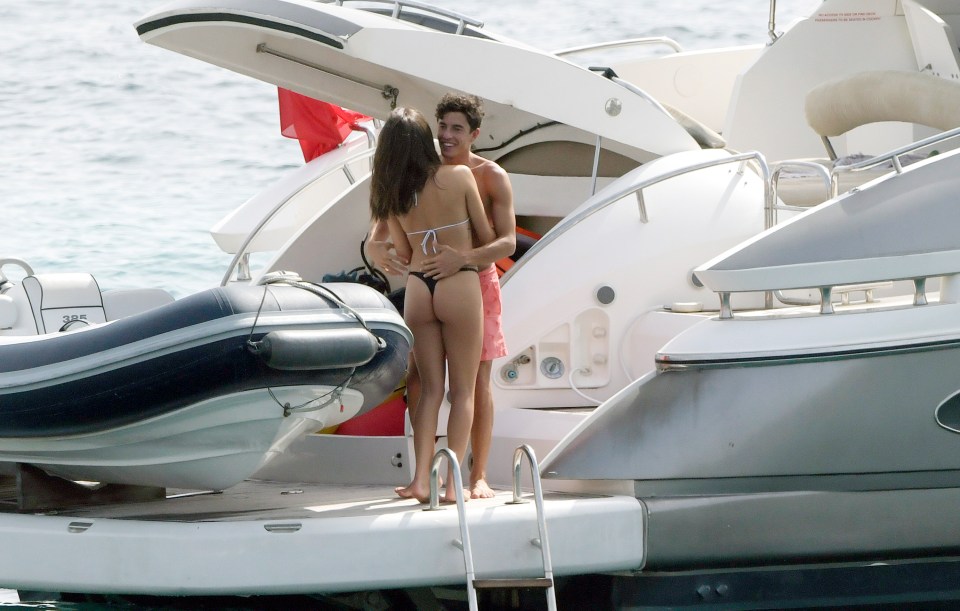 Marc Marquez could not keep his hands off his girlfriend