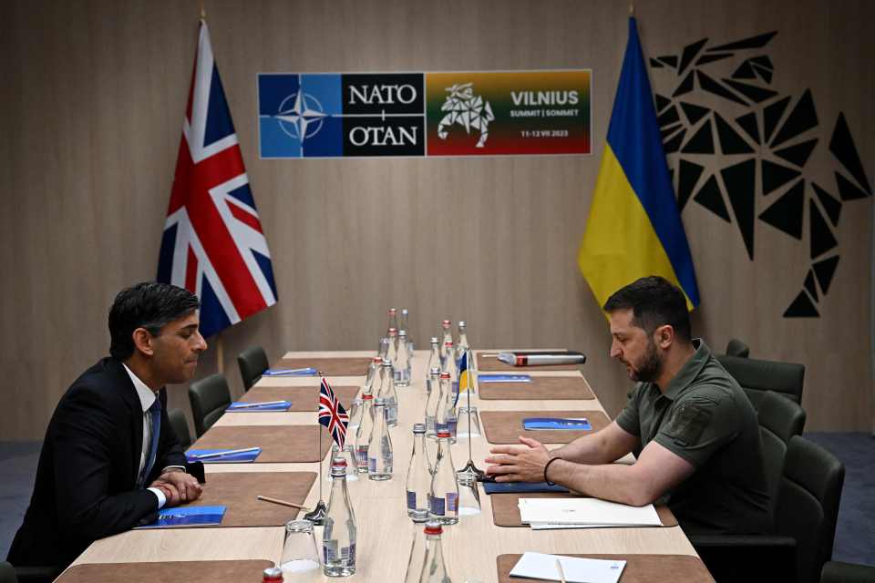 Rishi Sunak and Volodymyr Zelensky meet at Nato today