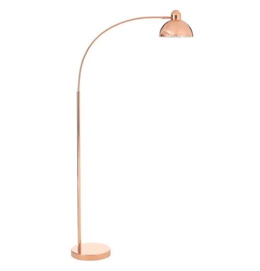 The Premier Housewares copper floor lamp, £109 from Wilko