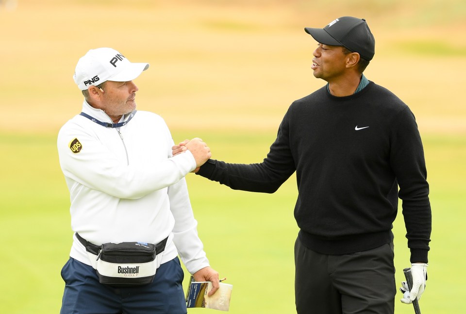 Tiger Woods with Billy Foster in 2018