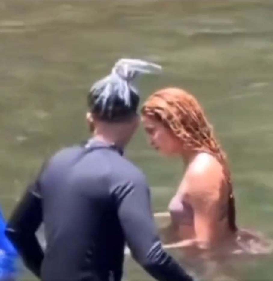 Shakira was pictured swimming with singer Rauw Alejandro in Puerto Rico