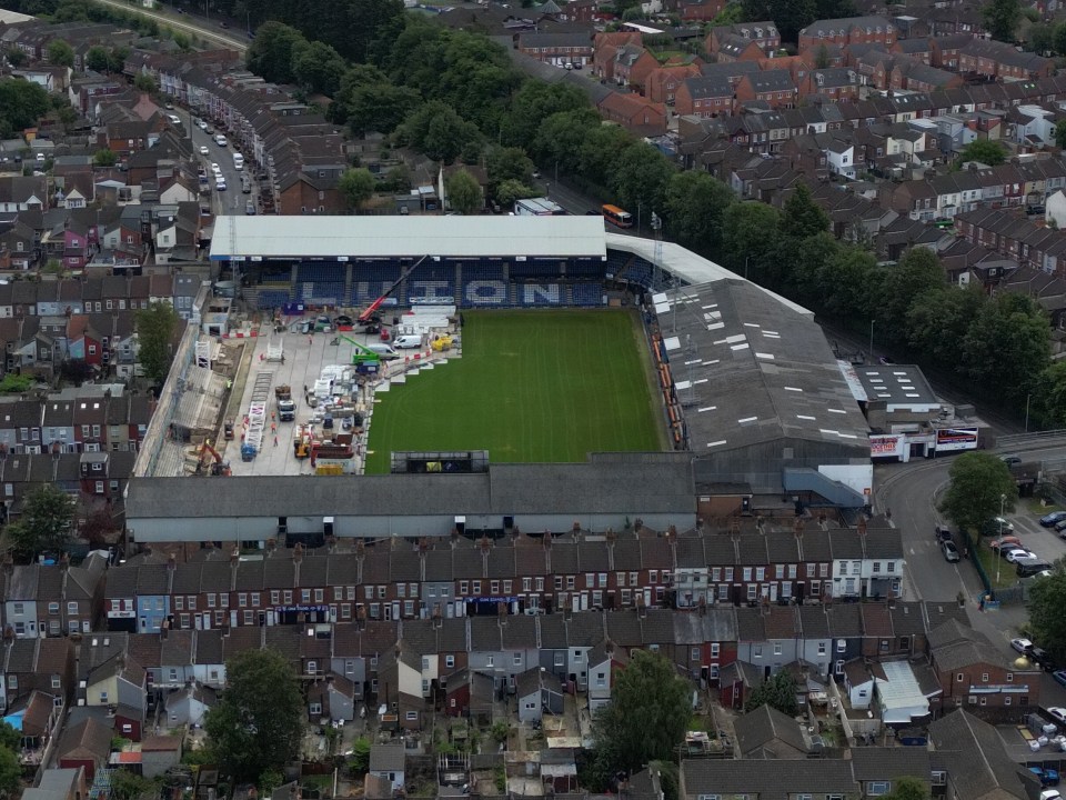 Luton's Kenilworth Road currently resembles a building site